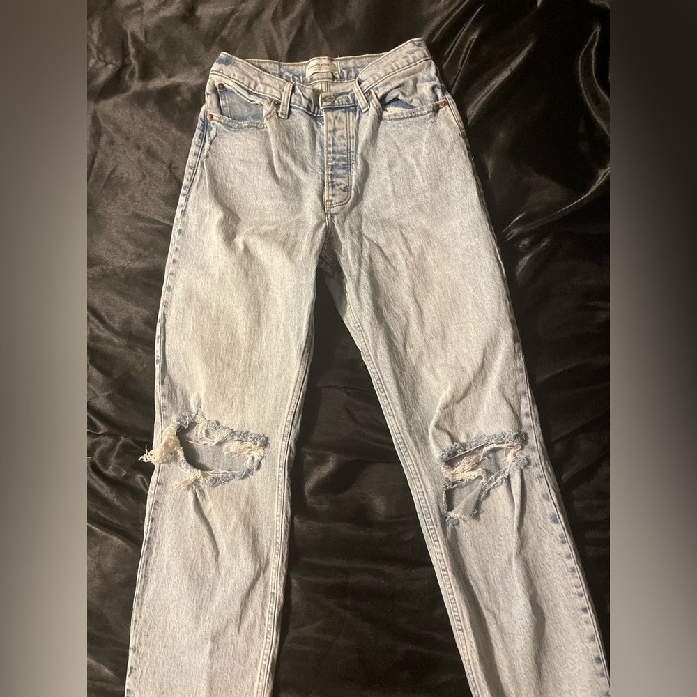 Abercrombie & Fitch Light Wash Distressed Jeans